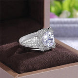 10mm CZ Wedding Ring Stainless Steel Bridal Anniversary Gift