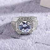 10mm CZ Wedding Ring Stainless Steel Bridal Anniversary Gift