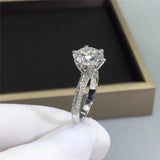 Sterling Silver CZ Bridal Engagement Ring Set