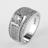 Stainless Steel CZ Engagement Ring Set