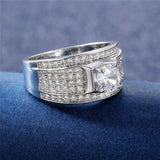 Stainless Steel CZ Engagement Ring Set