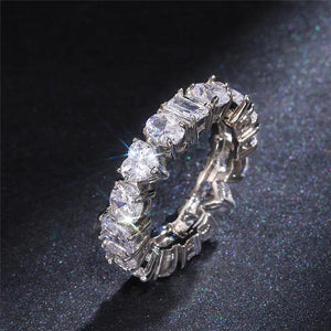 Heart Crystal Promise Engagement Wedding Rings For Women