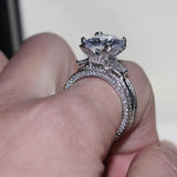 Vintage CZ Engagement Silver Ring for Daily Wear