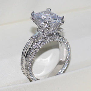 Vintage CZ Engagement Silver Ring for Daily Wear