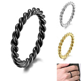 3MM Braided Shape Ring Stainless Steel Couple Ring