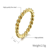 3MM Braided Shape Ring Stainless Steel Couple Ring