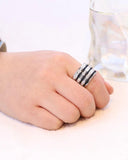 Crystal Finger Ring for Women Stainless Steel with Austrian Crystal
