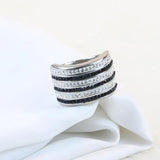 Crystal Finger Ring for Women Stainless Steel with Austrian Crystal