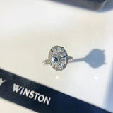 Egg Shape Oval CZ Engagement Ring Women CC3131