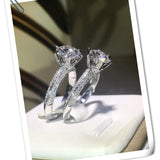 Sterling Silver Zirconia Bridal Wedding Ring CC1628