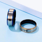 King Queen Heart Rings Couples Stainless Steel Promise Engagement Wedding Ring