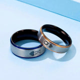 King Queen Heart Rings Couples Stainless Steel Promise Engagement Wedding Ring