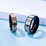 King Queen Heart Rings Couples Stainless Steel Promise Engagement Wedding Ring