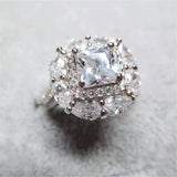 Flower Shape Bridal Wedding Engagement Ring Plated Bijoux CC721