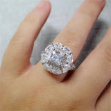 Flower Shape Bridal Wedding Engagement Ring Plated Bijoux CC721