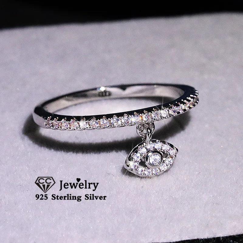 Angel Eyes CZ Rings Creative Fine Jewelry Bridal Wedding Bijoux Femme