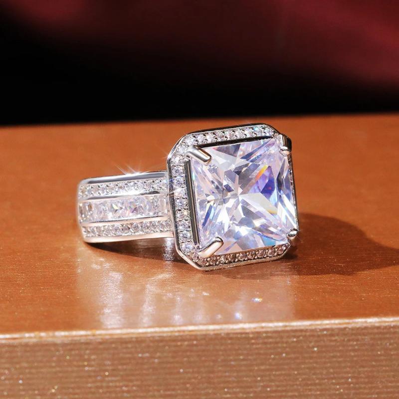 Vintage Square Full Bling Ring 13MM High