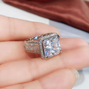Vintage Square Full Bling Ring 13MM High
