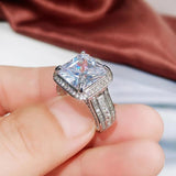 Vintage Square Full Bling Ring 13MM High
