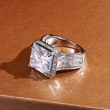 Vintage Square Full Bling Ring 13MM High