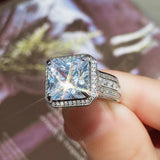 Vintage Square Full Bling Ring 13MM High