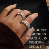Rectangle Rhinestone Ring for Bridal Wedding CC3130