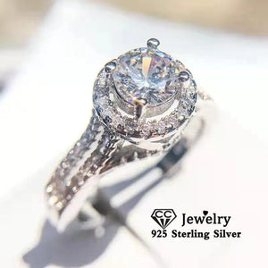 CZ Round Stone Wedding Ring Engagement Bridal Fine Jewelry