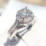 CZ Round Stone Wedding Ring Engagement Bridal Fine Jewelry