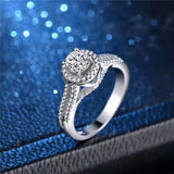 CZ Round Stone Wedding Ring Engagement Bridal Fine Jewelry