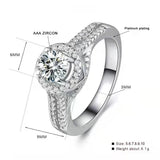 CZ Round Stone Wedding Ring Engagement Bridal Fine Jewelry