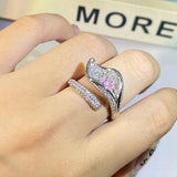 Flower Leaf Rings for Women Sterling Silver Plated Romantic Jewelry