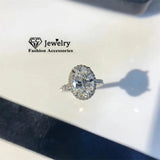 Egg Shape Oval CZ Engagement Ring CC3131