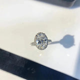 Egg Shape Oval CZ Engagement Ring CC3131
