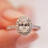 Egg Shape Oval CZ Engagement Ring CC3131