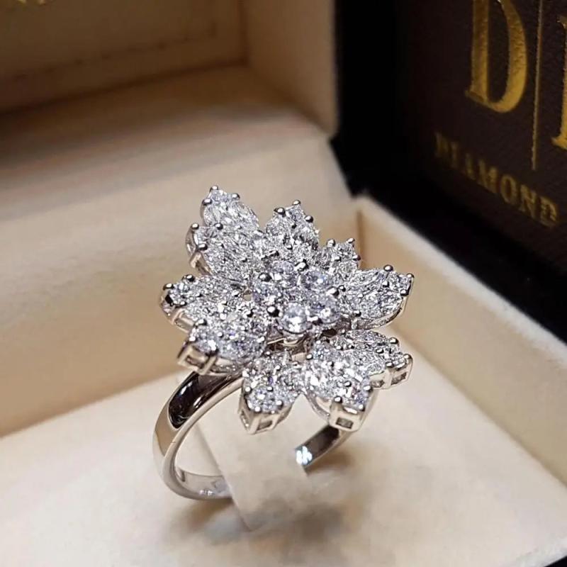 MENGYI Zircon Ring For Woman Party Charm Wedding Jewelry Gift