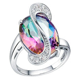 Rainbow Crystal Infinity Ring for Women Costume Jewelry