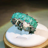 CC Sterling Ring Green Stone Plated Charms Bijoux
