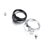 11.5mm Titanium Steel Heart Rings - Love Jewelry Gift