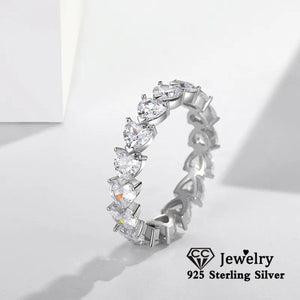 CC Heart Wedding Rings Sterling Silver Jewelry Love Ring for Women