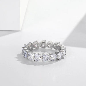 CC Heart Wedding Rings Sterling Silver Jewelry Love Ring for Women