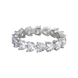 CC Heart Wedding Rings Sterling Silver Jewelry Love Ring for Women