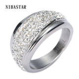 316L Stainless Steel Ring With Crystal Top