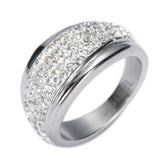 316L Stainless Steel Ring With Crystal Top