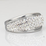 316L Stainless Steel Ring With Crystal Top