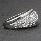316L Stainless Steel Ring With Crystal Top