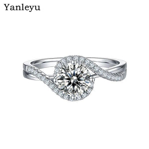 Twist Shank Open Ring Tibetan Silver CZ Wedding Engagement Jewelry