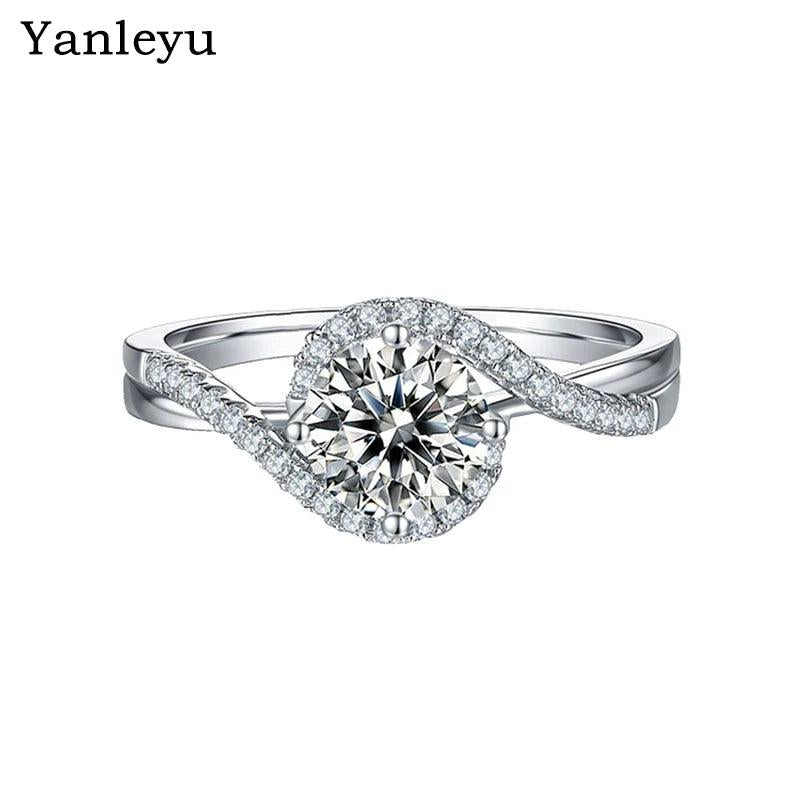 Twist Shank Open Ring Tibetan Silver CZ Wedding Engagement Jewelry