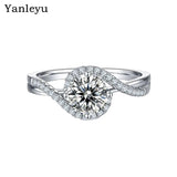 Twist Shank Open Ring Tibetan Silver CZ Wedding Engagement Jewelry