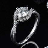 Twist Shank Open Ring Tibetan Silver CZ Wedding Engagement Jewelry