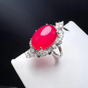 Agate Finger Ring Charm Rings Adjustable Copper Stone Ring